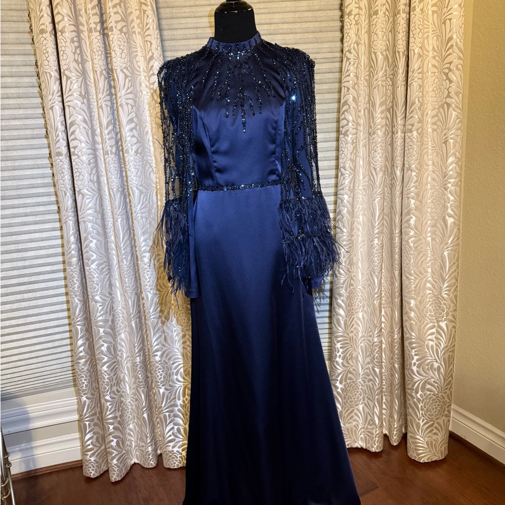 Elegant Navy Evening Gown